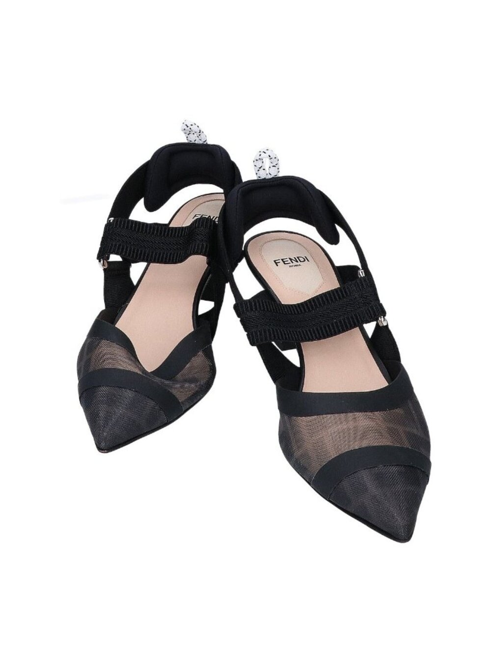 Fendi Colibri Mesh Slingback Pumps Heel